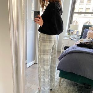 H&M Plaid Wide-Leg Trousers